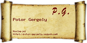 Potor Gergely névjegykártya